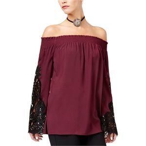 Kobi Womens Lace Insert Knit Blouse, NWT